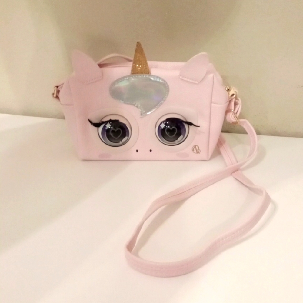Purse Pet Interactive Pink Unicorn with Adjustable Cross Body Strap